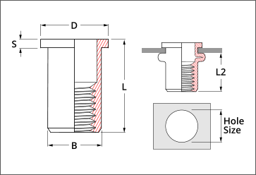 flat head rivet nut