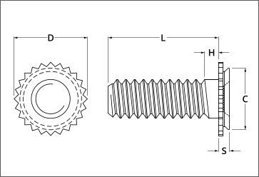 self-clinching concealed head studs